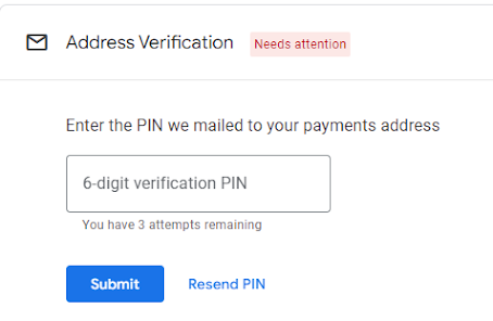 how long adsense address verification